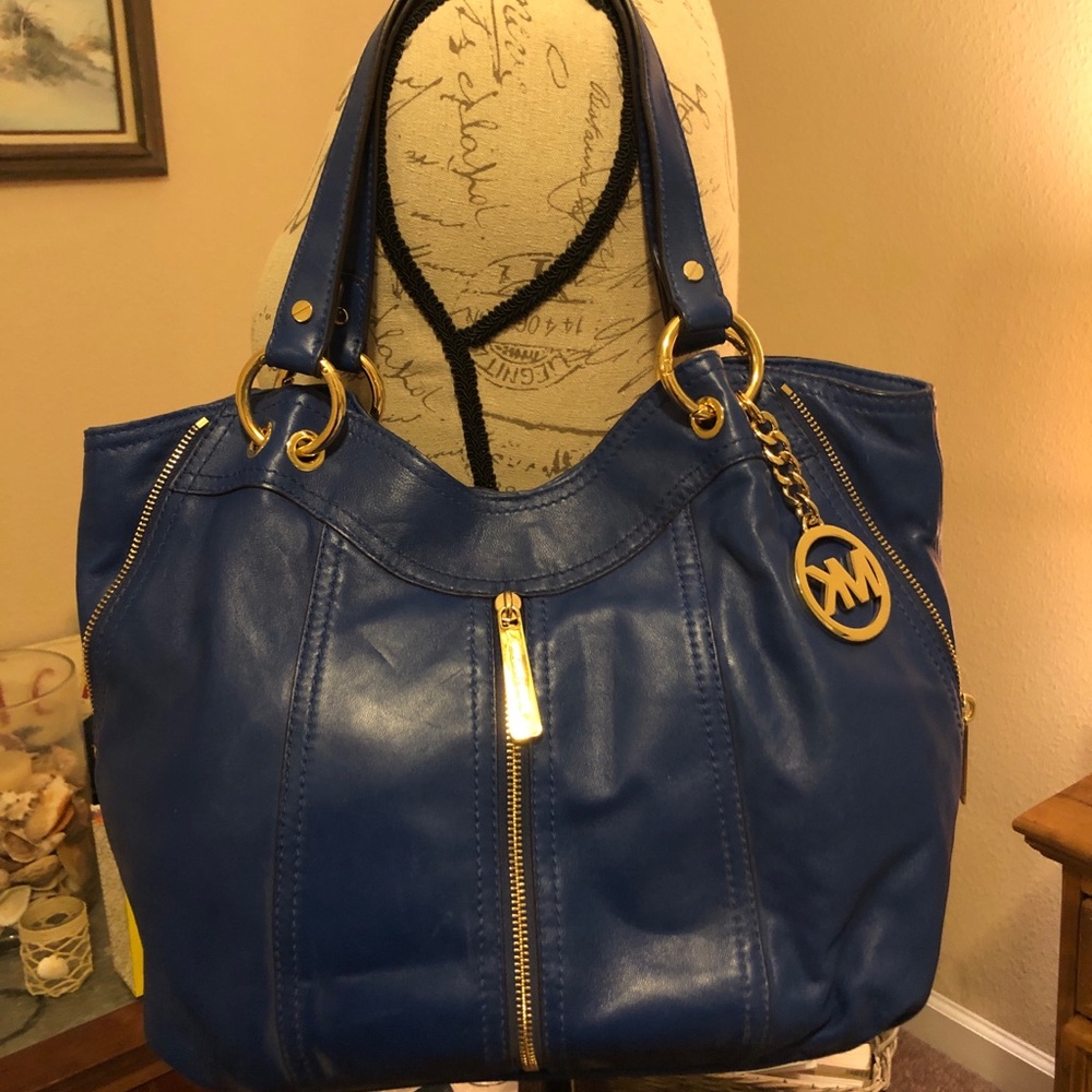 Blue Michael Kors Hobo Bag